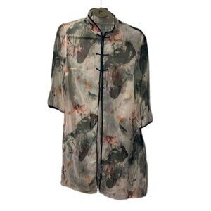 Two in One Layered Silk Oversized Shrit Coat